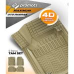 Promats Renault Clio 5 2020 ve Sonrası 4d Oto Paspas Maximum Bej