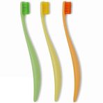 PROMIS Colored Bioplastik 3’lü Diş Fırça Seti – 6750 Yumuşak Kıl, Ergonomik Lignin Sap, Canlı Renkler, Antibakteriyel, İtalyan Tasarımı, Alman Üretimi