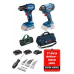 Promix Set Gdr 180 Li Ve Gsr 180 Li Şarjlı Matkap Bosch Darbeli Vidalama Somun Sıkma + Çift Akülü