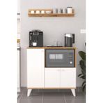 Promodül Modern Mikrodalga Fırın Standı - Çok Amaçlı Mutfak Kiler Dolabı ve Rafı - 90 cm Beyaz
