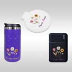 Promopanya Mor Renk Anneler Günü Hediye Seti (Ayna+Termos+Powerbank) Kişiselleştirilebilir , Isim Yazılabilir, Isme Özel, Kişiye Özel