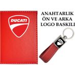 Promosyon Denizi Ducatı Logolu Kırmızı Ruhsat Kabı ve Ducatı Logolu Anahtarlık