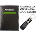Promosyon Denizi Kawasakı Logolu Siyah Ruhsat Kabı ve Kawasakı Logolu Anahtarlık