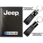 Promosyon Denizi Plakanıza Özel Jeep Logolu Siyah Ruhsat Kabı ve Anahtarlık