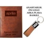Promosyon Denizi Plakanıza ve Isminize Özel Lazer Baskılı Aprilla Taba Ruhsat Kabı ve Anahtarlık