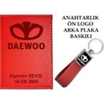 Promosyon Denizi Plakanıza ve Isminize Özel Lazer Baskılı Daewoo Logolu Lacivert Ruhsat Kabı ve Anahtarlık