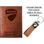 Promosyon Denizi Plakanıza ve Isminize Özel Lazer Baskılı Ducatı Taba Ruhsat Kabı ve Anahtarlık