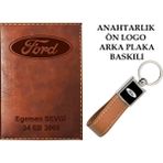 Promosyon Denizi Plakanıza ve Isminize Özel Lazer Baskılı Fordı Logolu Taba Ruhsat Kabı ve Anahtarlık