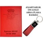 Promosyon Denizi Plakanıza ve Isminize Özel Lazer Baskılı Mtv Logolu Kırmızı Ruhsat Kabı ve Anahtarlık