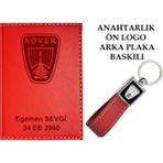 Promosyon Denizi Plakanıza ve Isminize Özel Lazer Baskılı Rover Logolu Kırmızı Ruhsat Kabı ve Anahtarlık