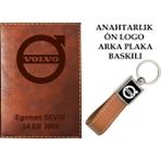 Promosyon Denizi Plakanıza ve Isminize Özel Lazer Baskılı Volvo Logolu Taba Ruhsat Kabı ve Anahtarlık