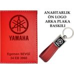 Promosyon Denizi Plakanıza ve Isminize Özel Lazer Baskılı Yamaha Logolu Kırmızı Ruhsat Kabı ve Anahtarlık