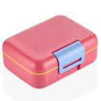 Promosyonca 2 Katlı Bento Öğle Yemeği Kutusu, 1.6 Litre, 3 Bölmeli, BPA İçermeyen PP Plastik, Çatal Bıçak Kaşık Hediyeli (Pembe)