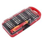 Promosyonca 25 Parça Hassas Tornavida Seti, Krom-Vanadyum Çelik, PC ve Telefon Tamir Aleti, Deri Çantalı, PC/Laptop/Telefon/Gözlük Tamiri, Torx/Düz/Yıldız Uçlu (28 Adet Tornavida)