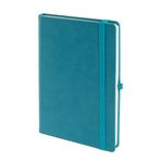 Promosyonca Çok Renkli Termo Deri Kapaklı Not Defteri, 13x21 cm, Çizgili, 224 Sayfa (Turkuaz)