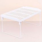 Promosyonca Metal Ayaklı Mutfak Banyo Rafı, Tezgah Üstü Organizer, Dolap İçi Düzenleyici, Plastik Raf, Beyaz 34.50 x 21,5 x 14 cm (BÜYÜK)