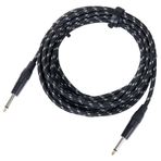 Pronomic Stage INST-6T enstrüman kablosu 6 m (6,3 mm jak, tekstil kaplama, gitar kablosu, altın kaplama fiş uçları, germe pensesi çıkarıcı) siyah/beyaz