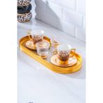 Pronto 2 Kişilik Cam Tepsili Kahve Fincanı Takımı - 90 ml - Renkli