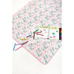 Proof Sıvı Geçirmez Etkinlik Aktivite Halı Örtüsü 140x140 cm Çok Amaçlı Bebek Çocuk Oyun Matı Flowy