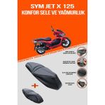 PROOFMOTO SYM Jet X 125 Konfor Sele Kılıfı Kaymaya Dayanıklı Suni Deri ile Motor Uyumlu
