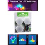 ProowL 3lü Uzaktan Kumandalı RGB LED Paneller, Altıgen LED Duvar Işıkları Oyun Duvar Paneli Dokunmatik