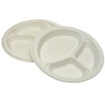 Propack 26 cm 10'lu Üç Bölmeli Plastik Tabak