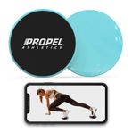 PROPEL ATHLETICS | Ücretsiz Egzersiz Videosu ve Seyahat Çantası ile 2 Premium Çekirdek Kaydırıcı Seti | Sert Ağaç veya Halı için Çift Taraflı | Ab Egzersiz Ekipmanları | Kayma Diskleri | Egzersiz için Kaydırıcılar (Turkuaz)