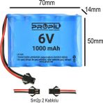 Propil 6V 1000mAh Ni-Cd AA SM2P Siyah Soketli Oyuncak Pili - 1 Adet