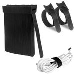 PROPOG Kablo bağı, tekrar kapatılabilir, 100 adet kablo cırt cırtlı bant, Cable Ties UV'ye dayanıklı kablo bağı, 150 mm x 12 mm cırt cırtlı kablo bağı, siyah, PC, TV kablosu, ofis için