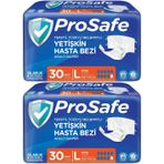 Prosafe 2 Paket 30'lu L-Büyük Boy Bel Bantlı Tekstil Yüzey Yetişkin Hasta Bezi