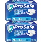 Prosafe 2 Paket 30'lu XL-Extra Large Boy Bel Bantlı Tekstil Yüzey Yetişkin Hasta Bezi