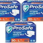 Prosafe 3 Paket 30'lu L-Büyük Boy Bel Bantlı Tekstil Yüzey Yetişkin Hasta Bezi