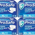 Prosafe 4 Paket 30'lu XL-Extra Large Boy Bel Bantlı Tekstil Yüzey Yetişkin Hasta Bezi
