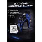Prosev Sertifikalı Yasaya Uygun Pro Biker Tam Parmak Motosiklet Eldiveni - 2XL - Mavi