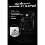 Prosev Sertifikalı Yasaya Uygun Pro Biker Tam Parmak Motosiklet Eldiveni - XL - Siyah - Açık Gri