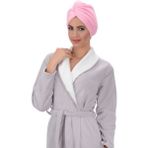 Proslim Mikrofiber Pembe Saç Bonesi 3 lü Havlu Saç Kurulama Bonesi Düğmeli - 50 x 70 cm - Renkli