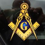 ProSticker 004 (Bir) 10,16 cm Masonik Serisi Mason Pusula Kare Çıkartma