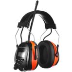 PROTEAR Bluetooth AM FM Radyo Kulaklıklar, 25dB Kulak Koruma - Turuncu