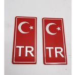 Protec 2'li Tr Plaka Sticker Aluminyum Ay Yıldız Kabartma