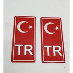 Protec Tr Plaka Sticker & Aluminyum 2'Li Ay-Yıldız Kabartma Çıkartma