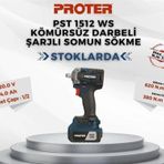 Proter PST 1512 WS Kömürsüz 20V 4.0 Ah Darbeli Şarjlı Somun Sökme Makinesi