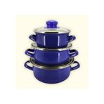 Protocol London 12/14/16 cm Mini Emaye Tencere Seti - Mavi