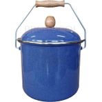Protocol London Zarif Inci Italyan Emaye Yoğurt Tenceresi Emaye Bakraç 20 cm 5 Litre - Mavi