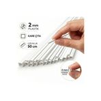 Proton 5 adet beyaz plastik kare çıta 2mm 50cm