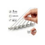 Proton 5 adet beyaz plastik kare çıta 3mm 50cm