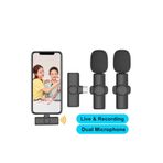 Protonust Type-c Ikili Kablosuz Telefon Uyumlu Yaka Mikrofonu Çift Mikrofon Ile Youtube Facebook Vlog Tiktok