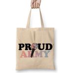 Proud Army Bts Bez Çanta Uzun Saplı - Açık Bej - 40 X 40