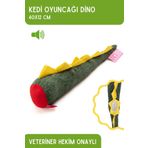 Proud Wave Dino Sesli Bol Kokulu Kedi Oyuncağı Matatabi Tozu Çıngıraklı Sakinleştirici Catnipli 40x12 Yeşil