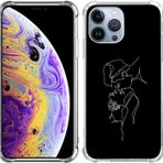 Provilimony Sevgili Öpücük Çizgisi Sanat Kılıfı, iPhone 14 Pro ile Uyumlu, Estetik Siyah Çizgi Sanat Telefon Kılıfı, Kız Kadın Erkek için, Benzersiz Yumuşak TPU Tampon Kılıf Kapak