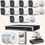 Provzen Hikvision 10 IP Kameralı Colorvu Hibrit Güvenlik Kamerası